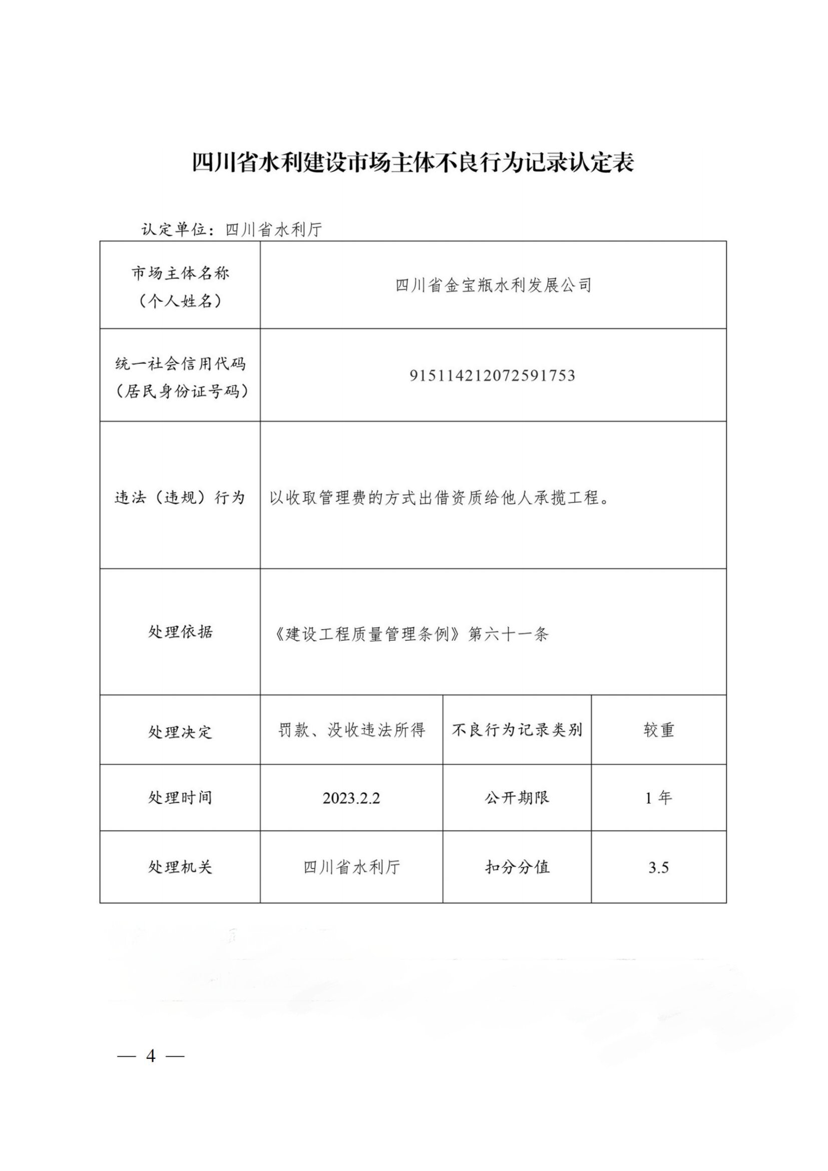 四川省水利建设市场主体不良行为记录认定表（四川省金宝瓶水利发展公司）.jpg